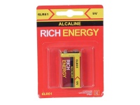 Батарейка Rich Energy 9V, "Крона", 6LR61 Alkaline (1шт)