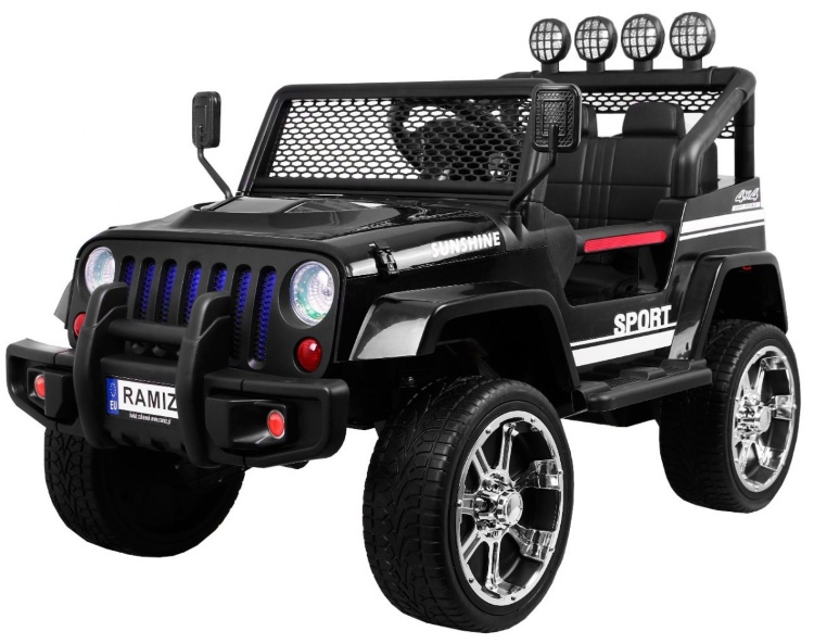 Детский электромобиль Black Jeep 4WD 12V - S2388