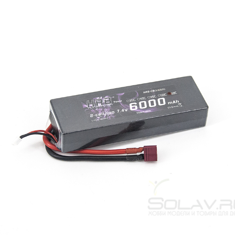 Аккумулятор HRB Li-Po 7.4v 6000mah - HRB-2S-6000-DEANS