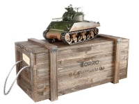 Р/У танк Torro Sherman M4A3, 1/16  2.4G, ИК-пушка, деревянная коробка